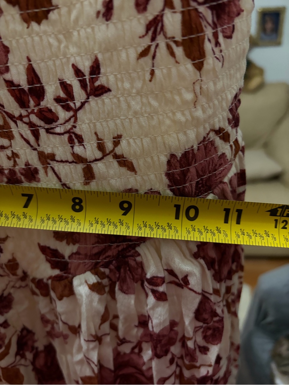 Jessica Simpson Cream Maxi Dress with Burgundy Floral Print - Picture 4 of 4